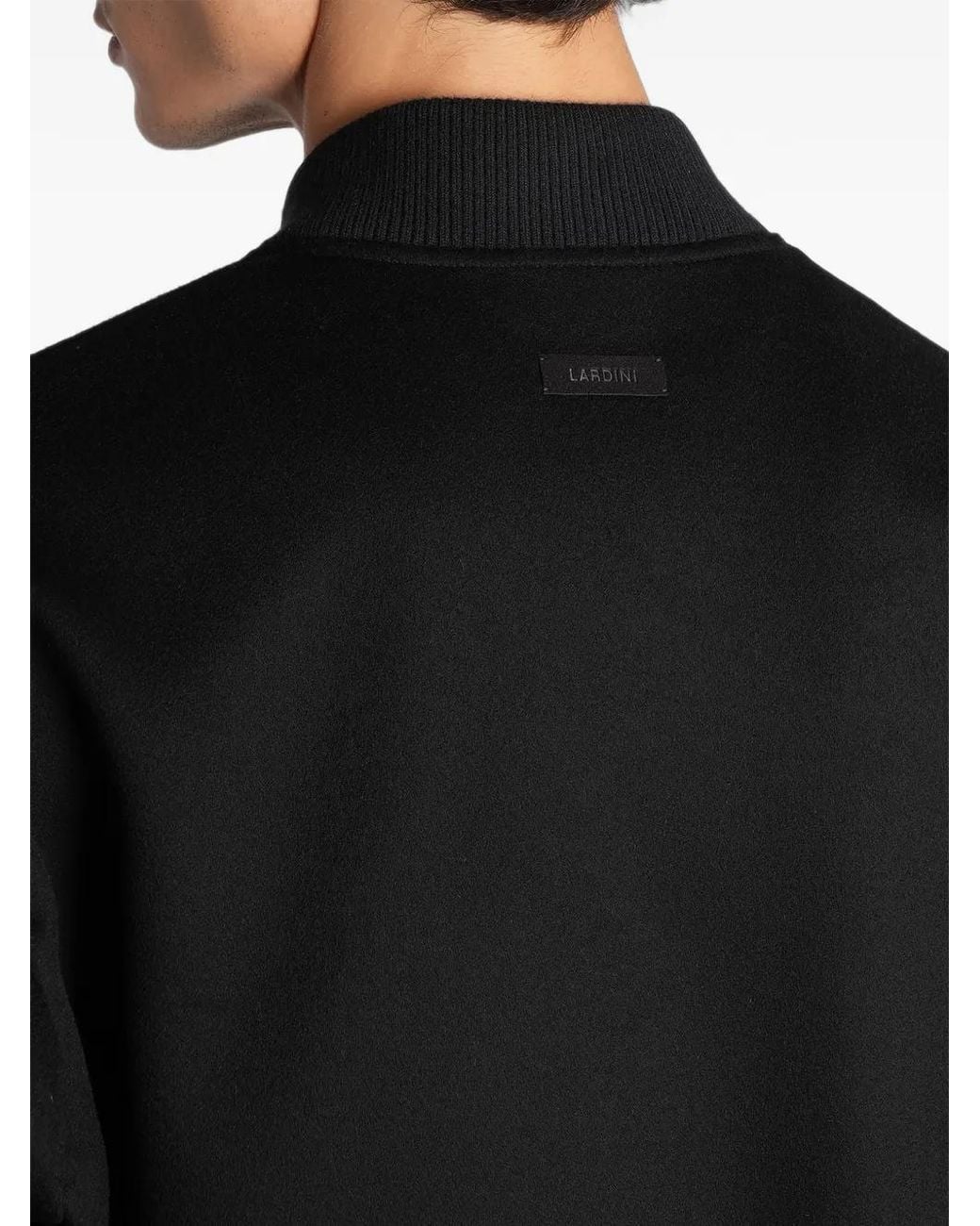 Lardini Black Logo-Patch Bomber Jacket for men
