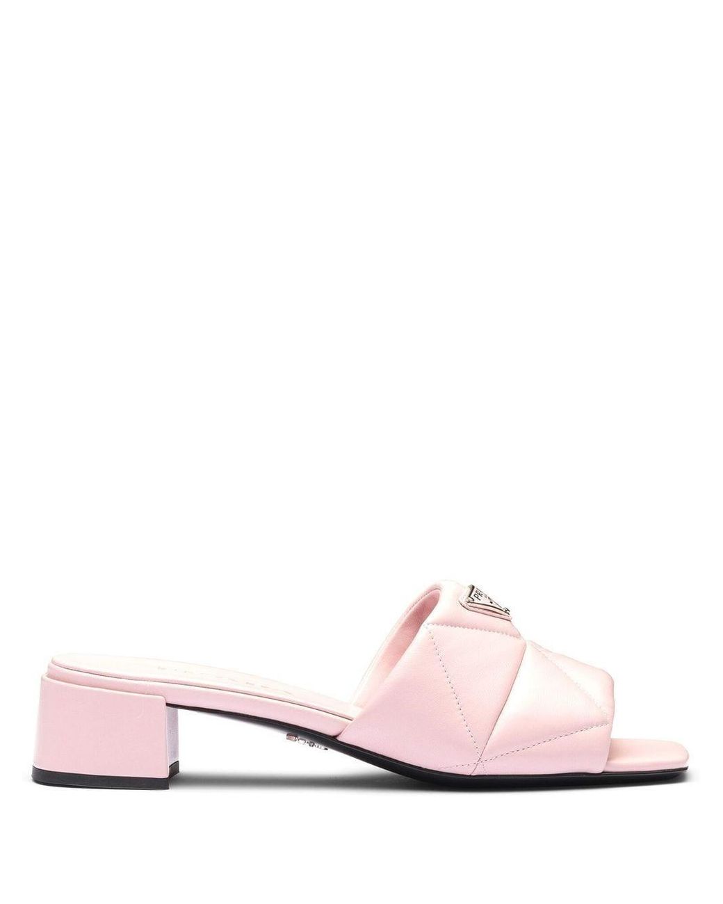 Prada Quilted Leather Slides in Pink Lyst
