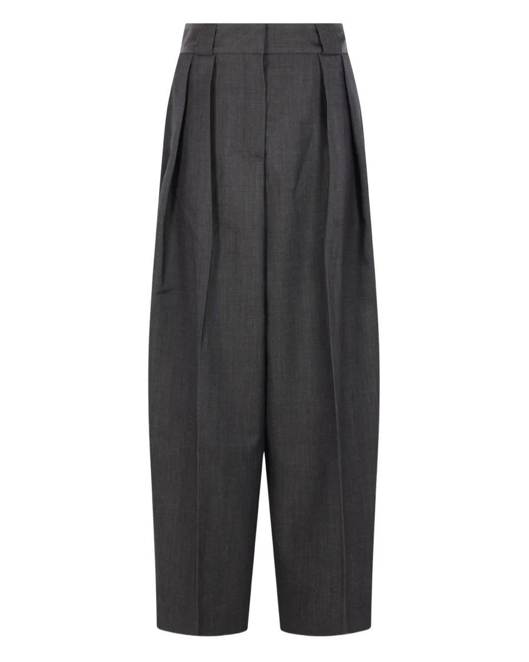 Niccolò Pasqualetti Gray Pleated Trousers