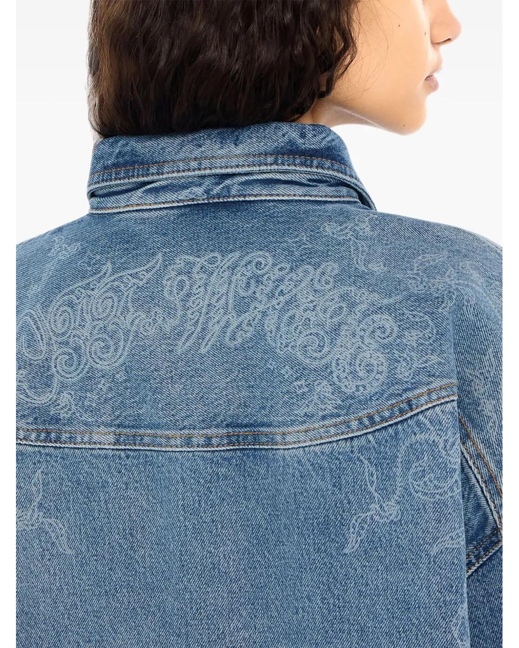 Off-White c/o Virgil Abloh Blue Paisley Denim Lover Shirt Jacket