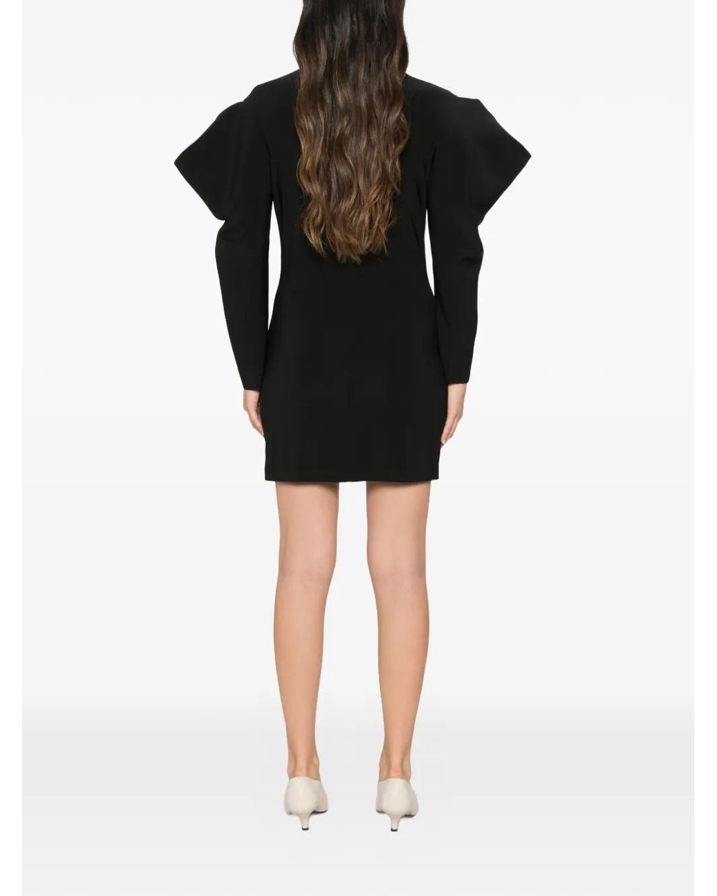 Norma Kamali Black Wing Sleeve Mini Dress