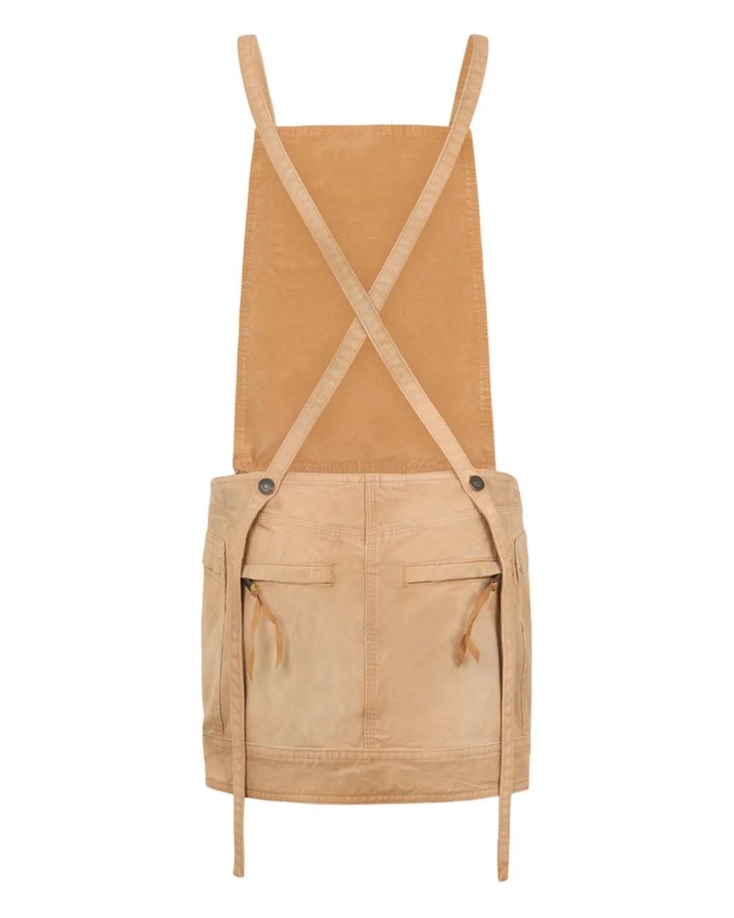 DSquared² Natural Utility Distressed Salopette Dress