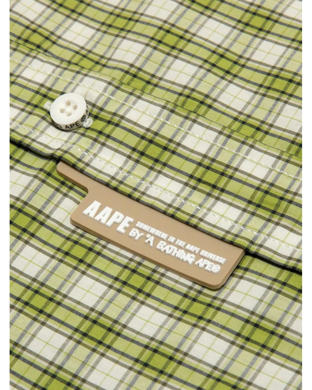 Aape By A Bathing Ape Green Plaid Shirt for men