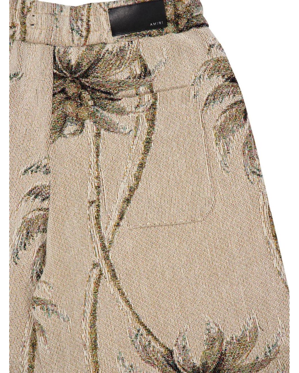 Amiri Natural Twisted Palms Tapestry Shorts for men