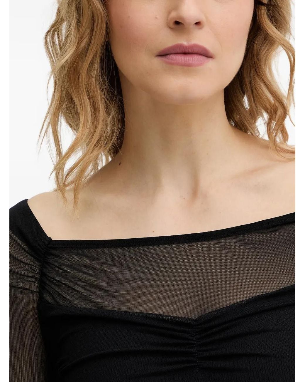 Guess Black Mesh Mini Dress