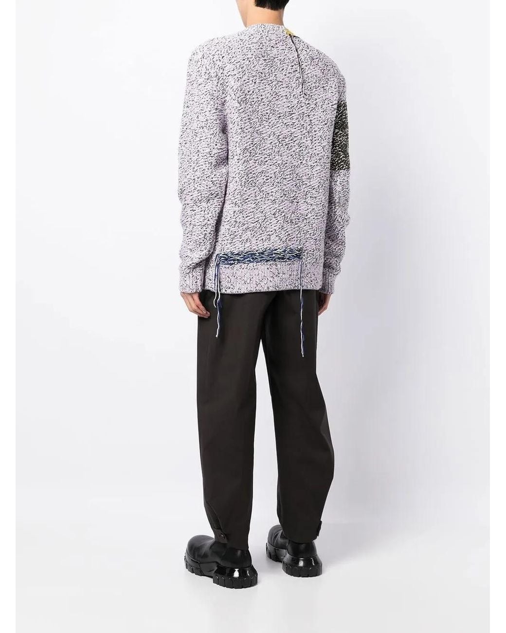 OAMC Purple Fringed Marl-Knit Jumper for men