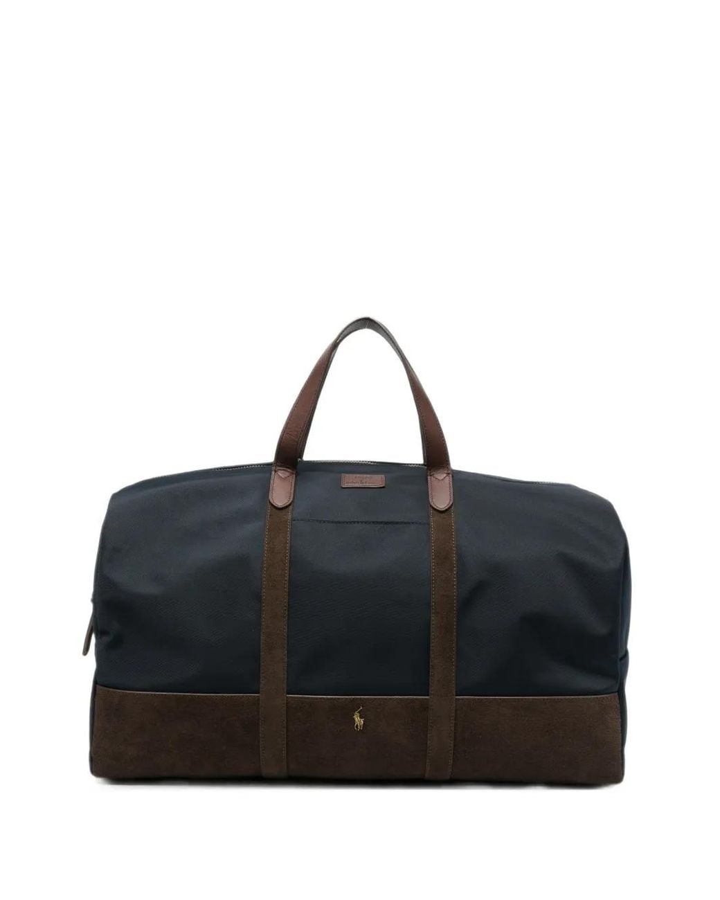 Polo Ralph Lauren Black Logo-Embroidered Panelled Holdall Bag for men