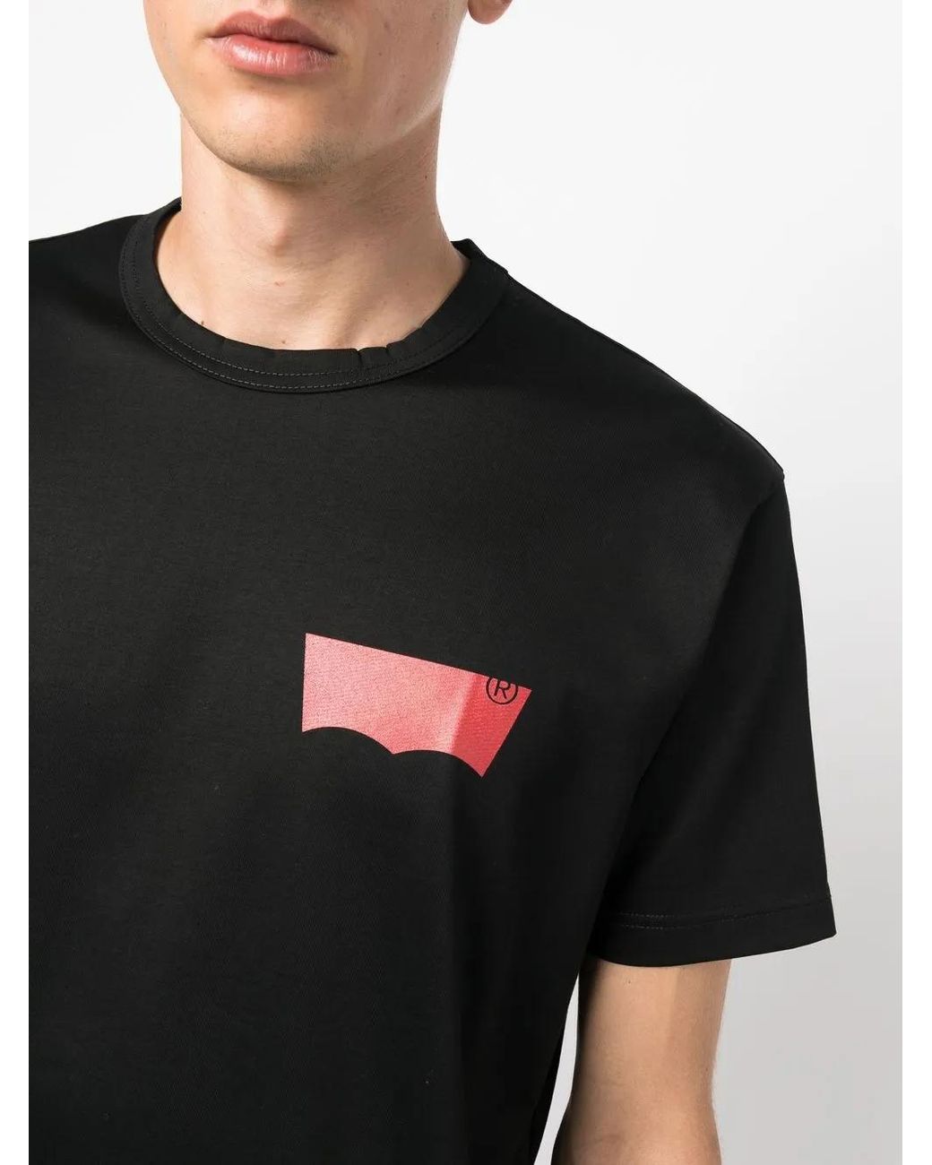 Junya Watanabe Black Logo-Print Cotton T-Shirt for men