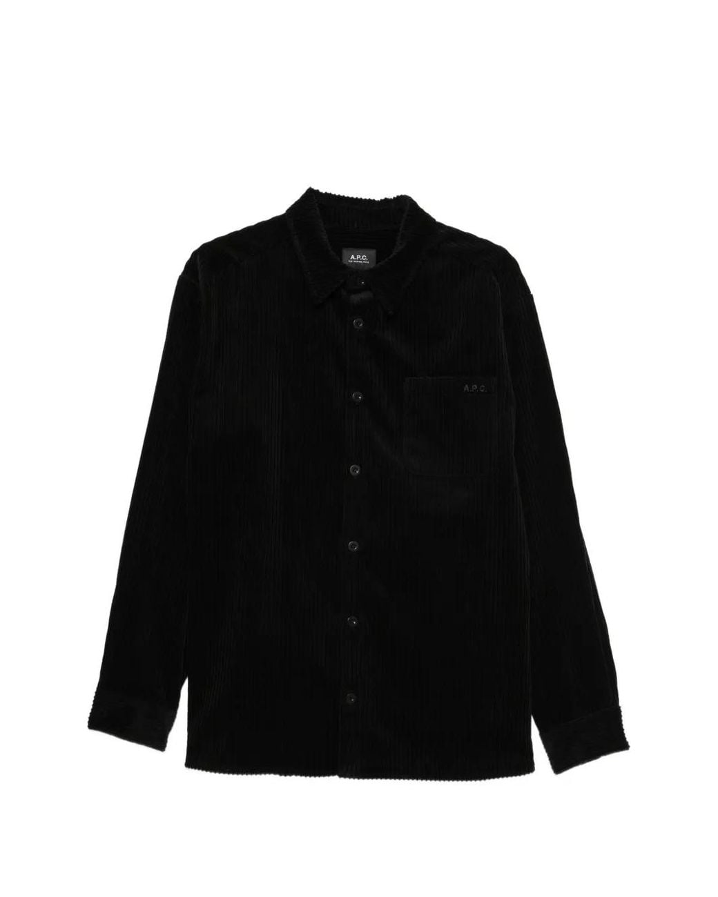 A.P.C. Black Corduroy Shirt for men