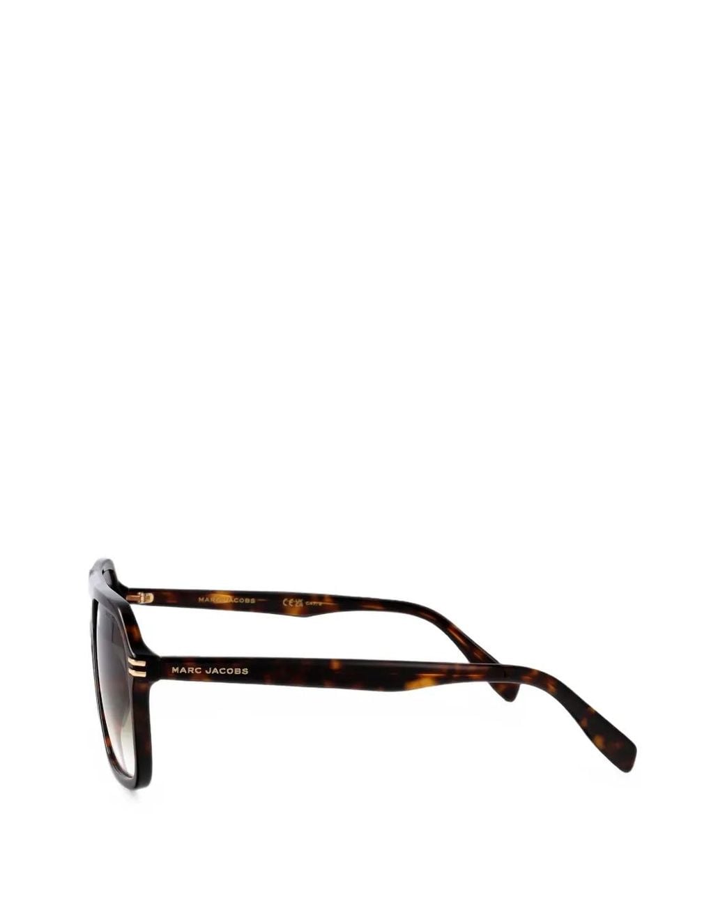Marc Jacobs Black Tortoiseshell-Effect Square-Frame Sunglasses