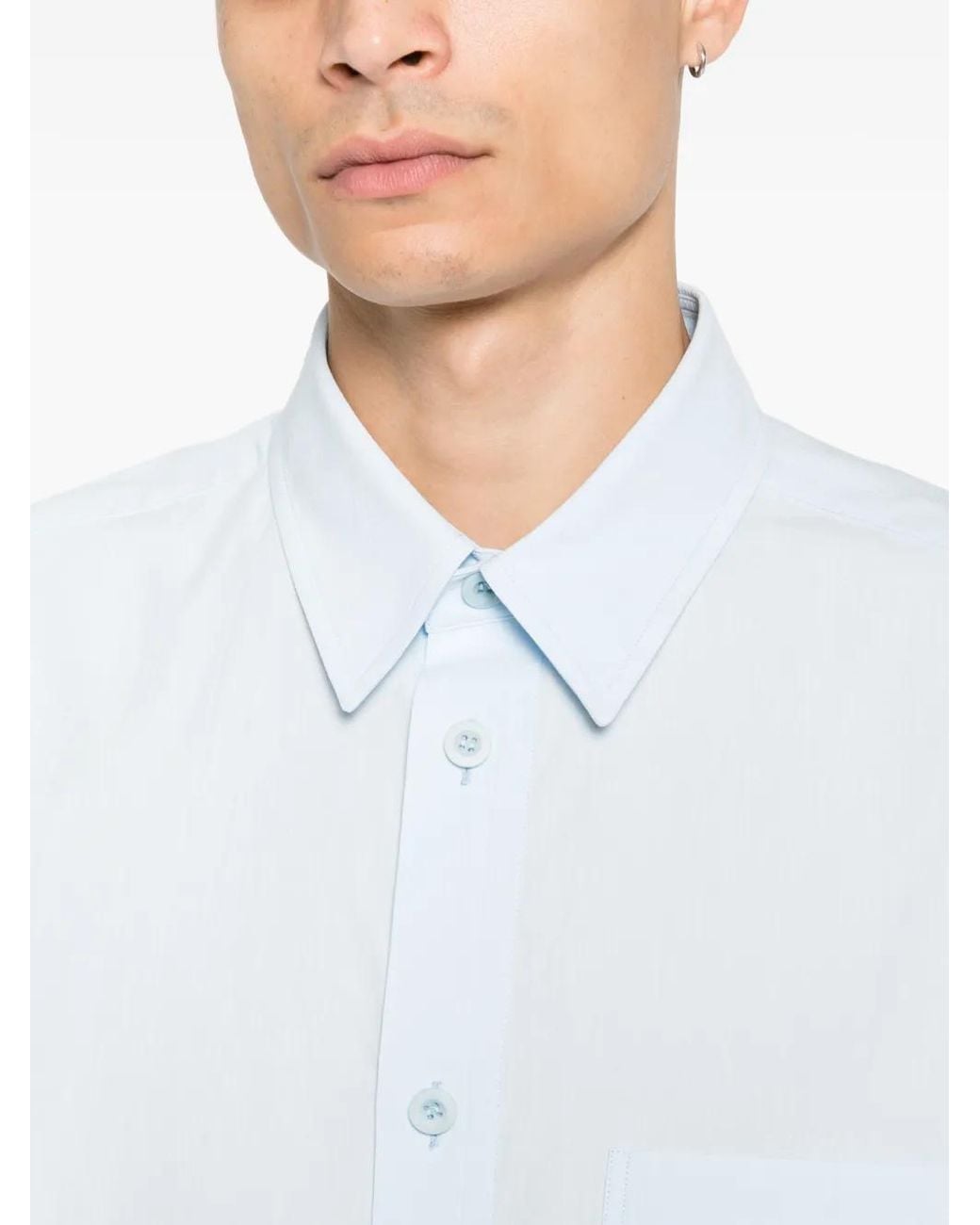 Issey Miyake Blue Chemise À Poche Poitrine for men