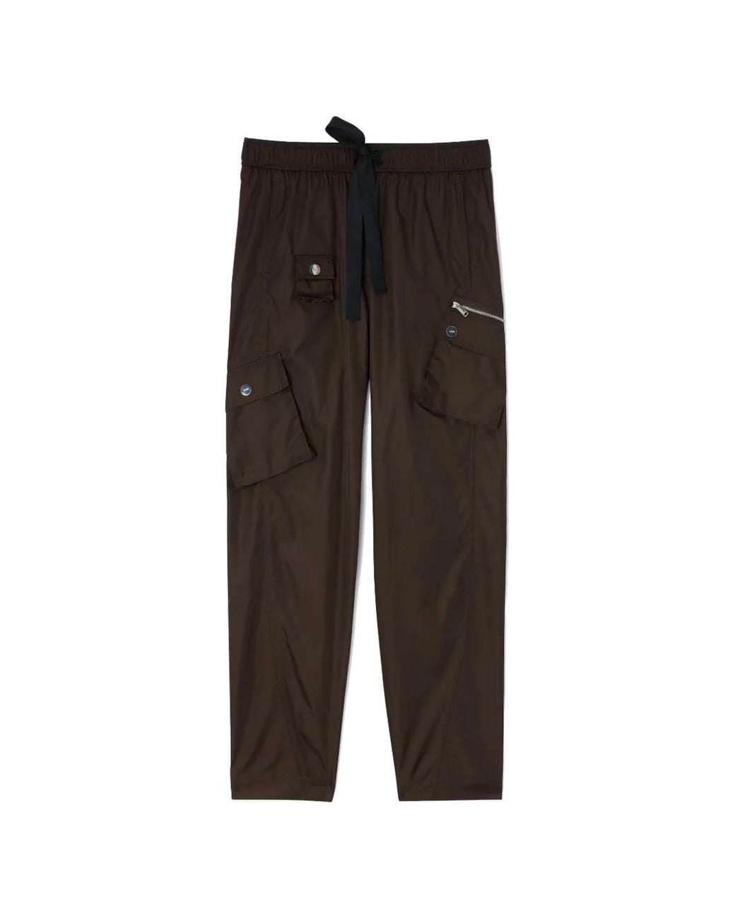 Ganni Brown Duchesse Nylon Trousers