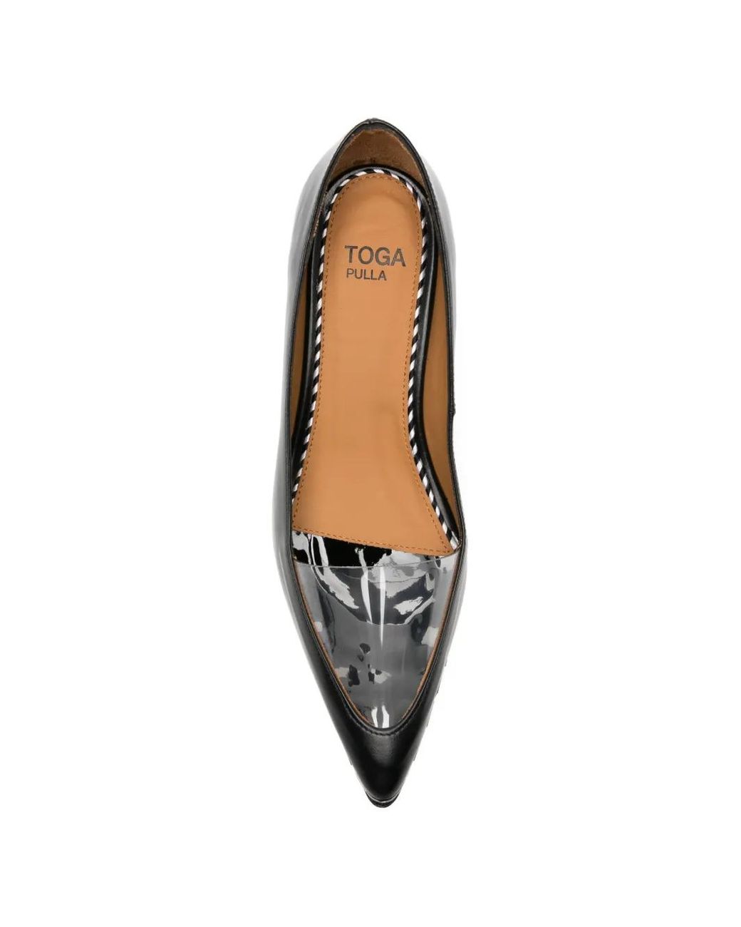 Toga Black Metal-Tip Transparent-Panel Pumps