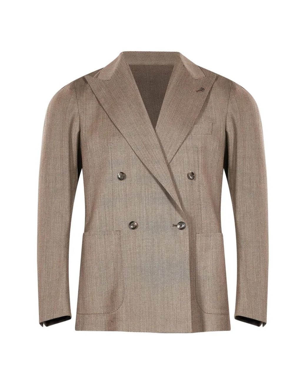Tagliatore Gray Double-Breasted Peak-Lapel Suit for men