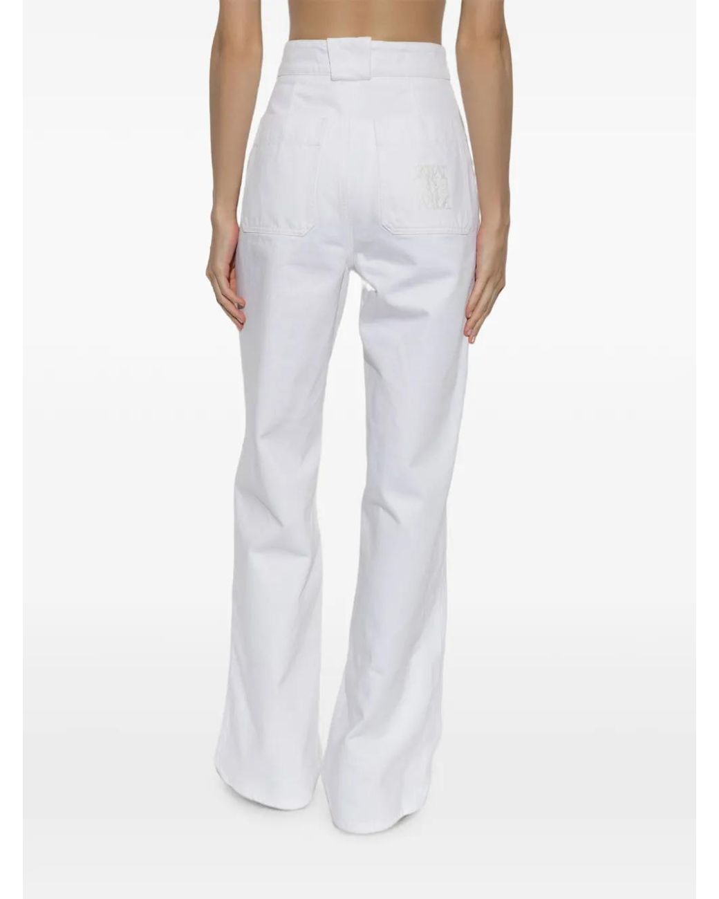 Max Mara White Badesse Button-Detail Jeans