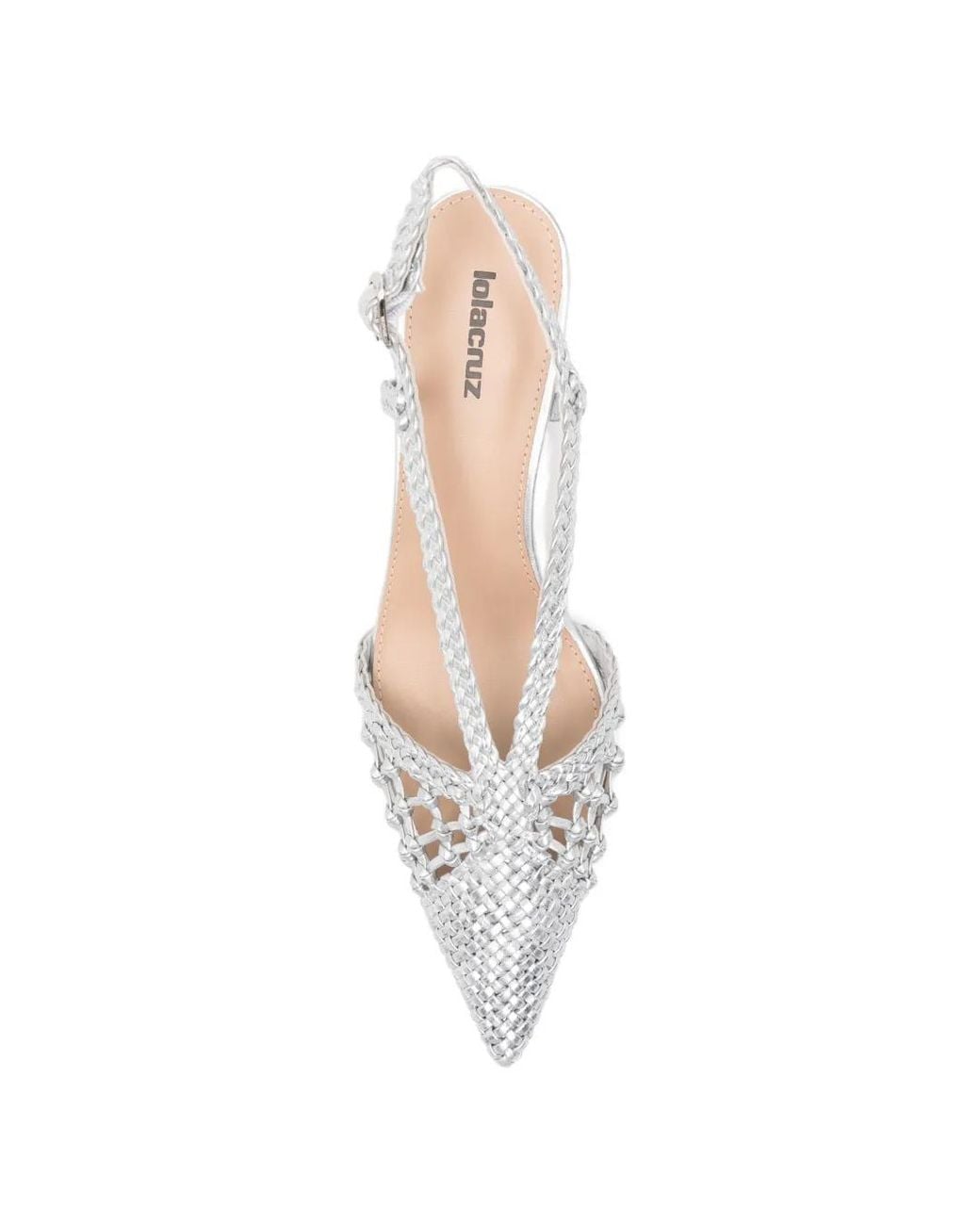 Lola Cruz White Tabata Heeled Pumps
