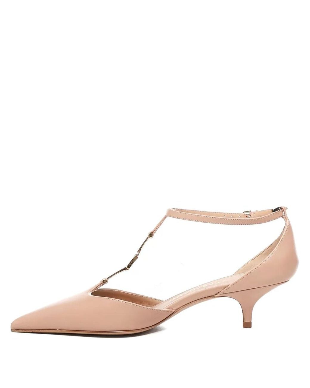 Ferragamo Natural 40Mm Ankle-Strap Pointed-Toe Pumps