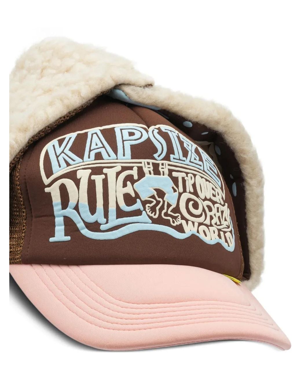 Kapital White Shearling Print Hat for men