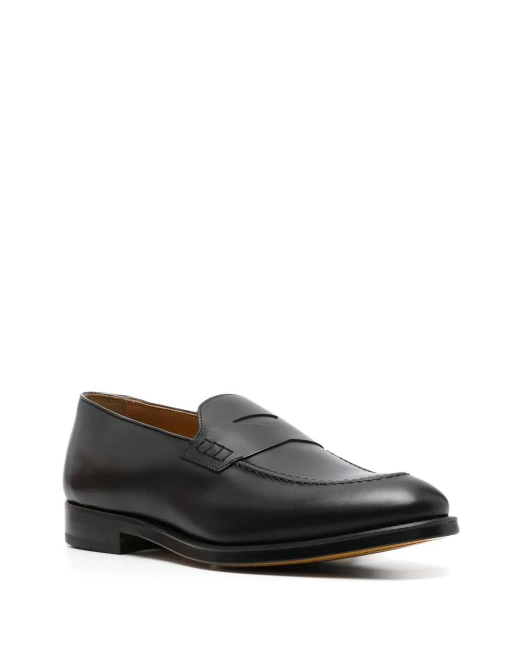Doucal's Black Leather Loafers for men