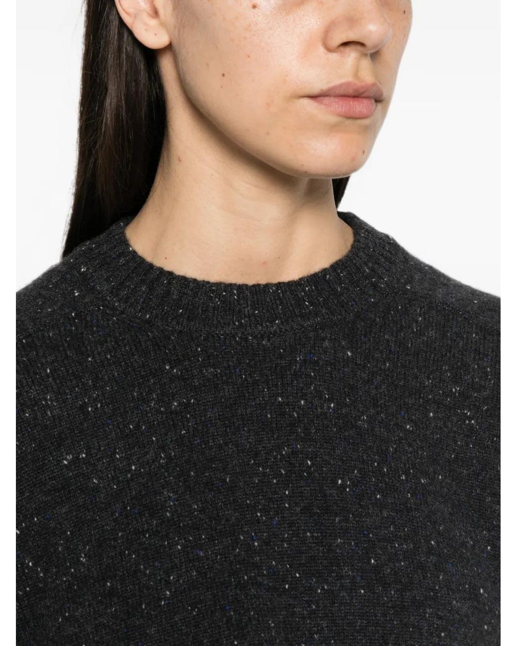 Loulou de Saison Black Pull En Maille Mouchetée De Cachemire