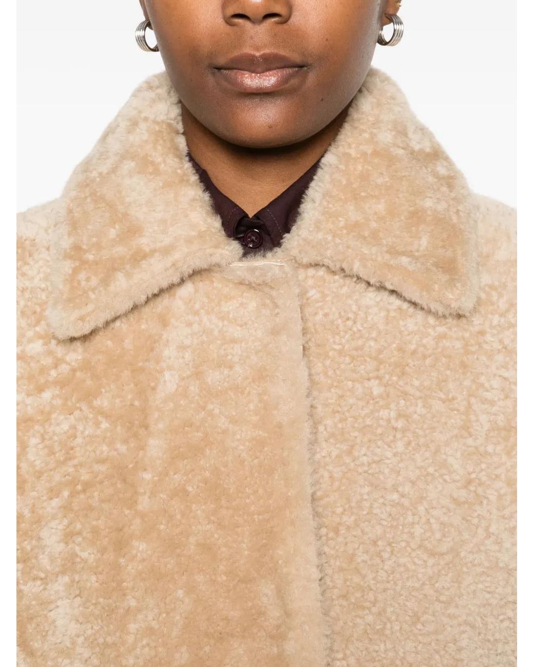 Arma Natural Shearling Collared Jacket