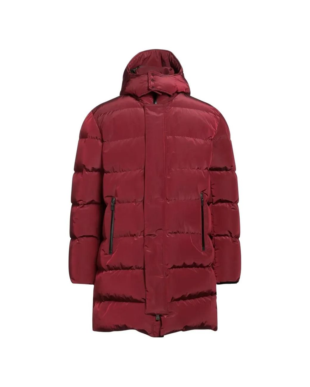 Herno Red Laminar Hooded Down Jacket