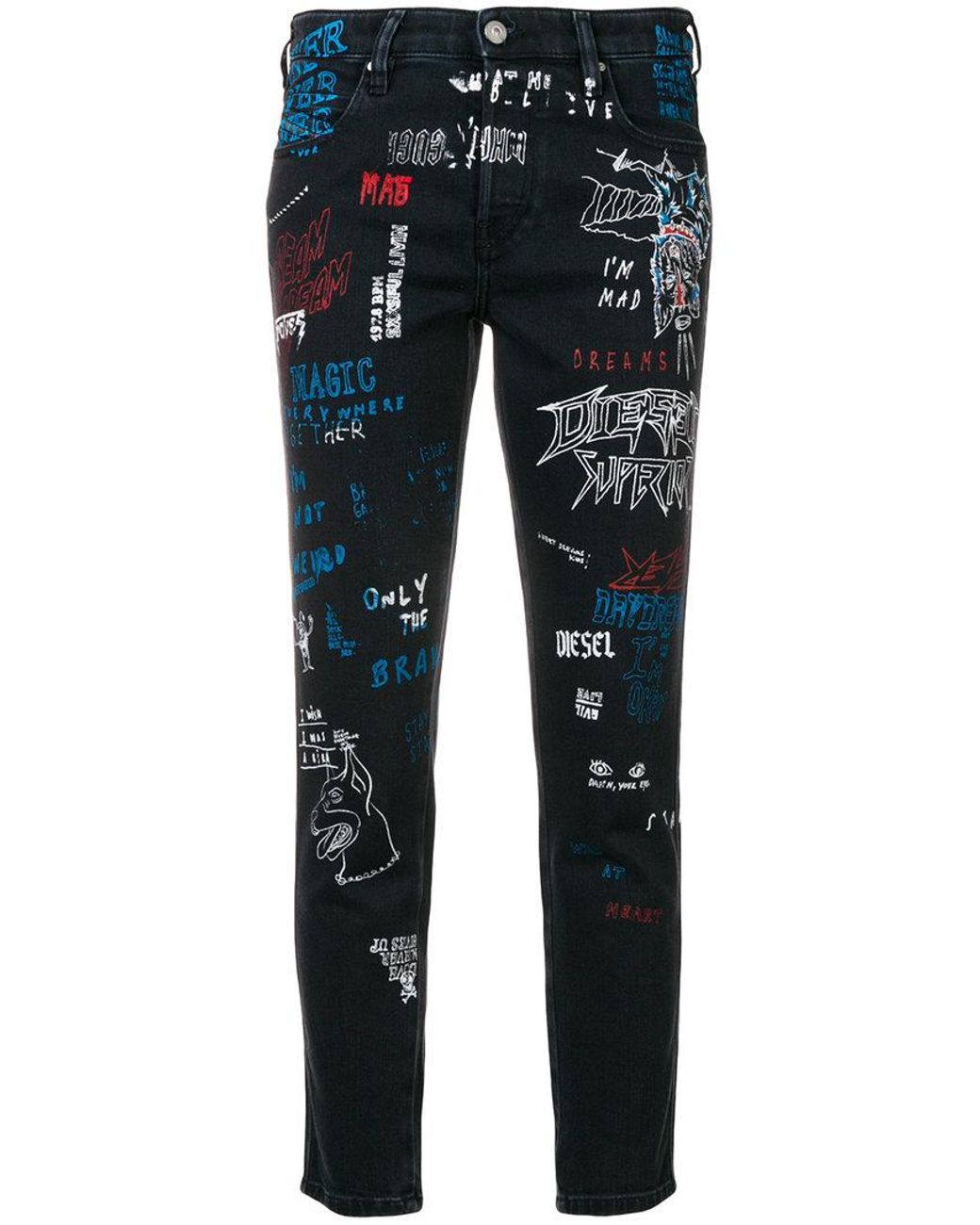 DIESEL Denim Babhila Graffiti Jeans in 