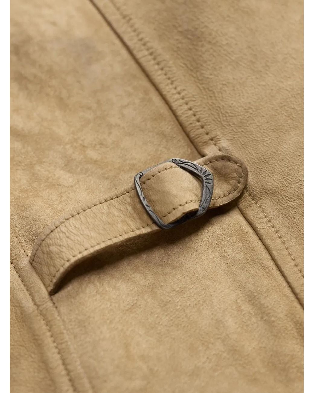 RRL Natural Fringe-Trimmed Goat-Suede Jacket for men