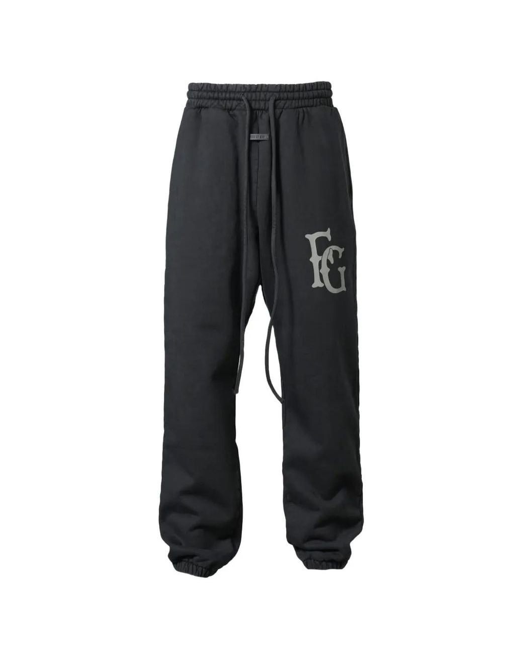 Fear Of God Black Fg Logo-Print Track Pants for men