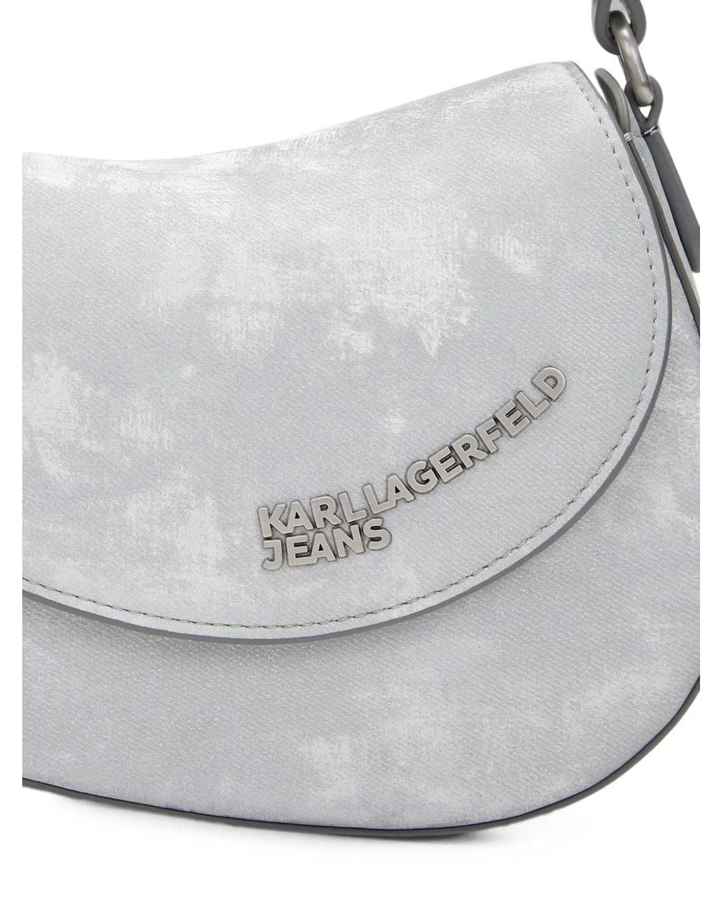 Karl Lagerfeld White Wave Shoulder Bag