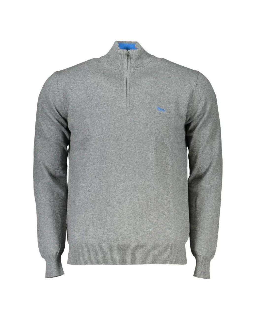 Harmont & Blaine Gray Quarter-Zip Cotton Sweater for men