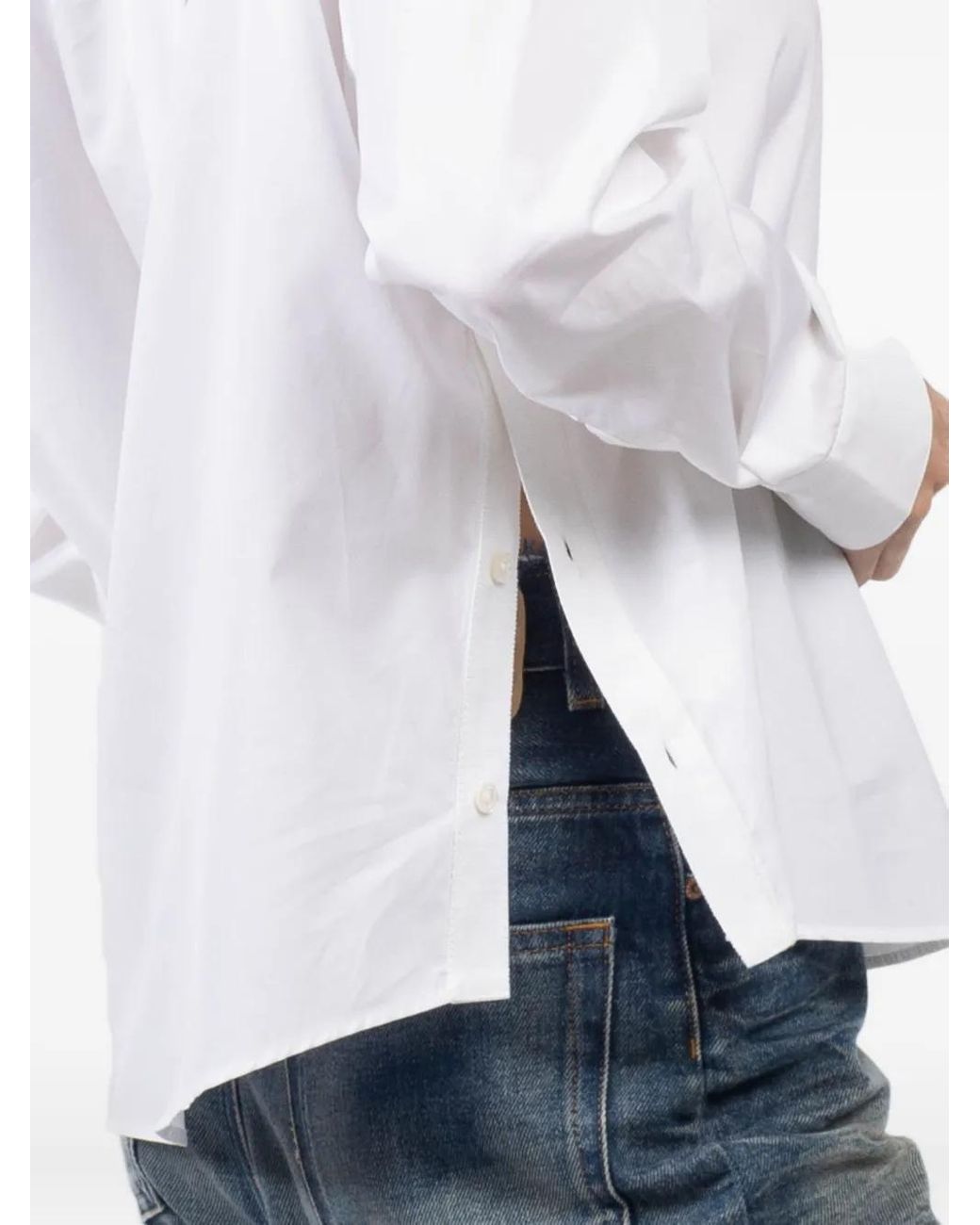Arlo Mott White Side-Slit Shirt