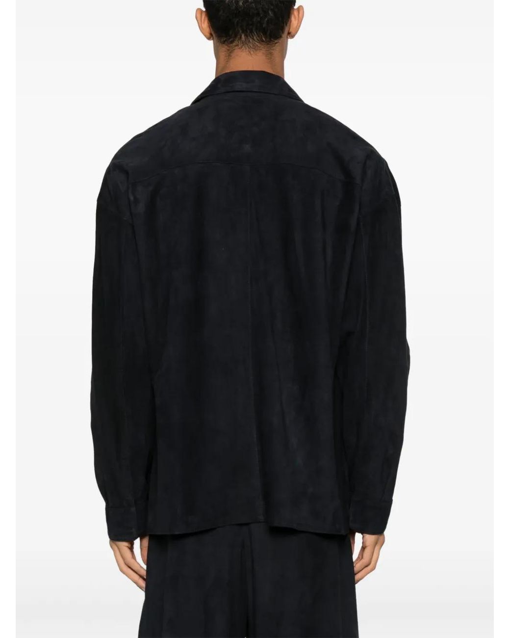Emporio Armani Black Suede Shirt Jacket for men
