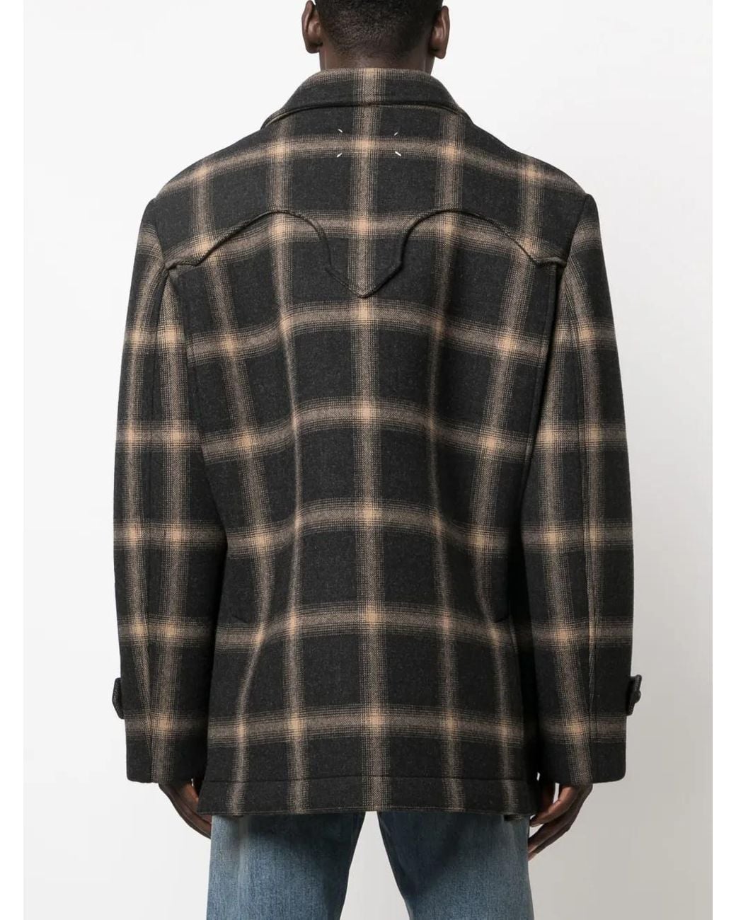 Maison Margiela Black X Pendleton Checked Wool Coat