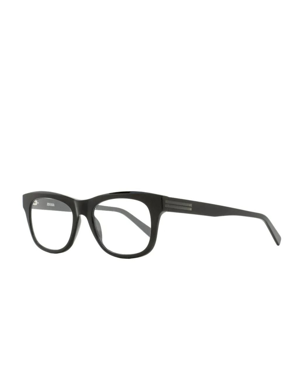 Zegna Black Road Brand Mark Rectangular Glasses for men