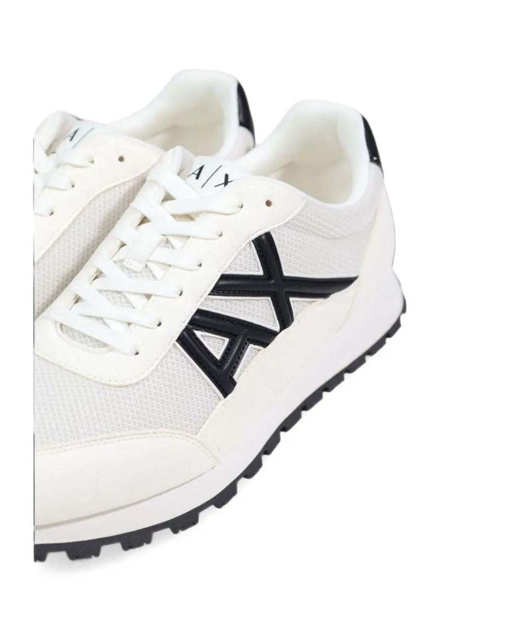ARMANI EXCHANGE White Logo-Patch Sneakers for men