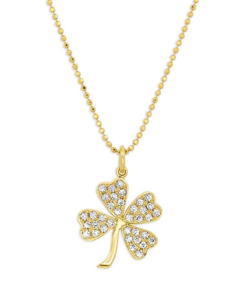 Jennifer Meyer Metallic Large Clover Diamond Necklace