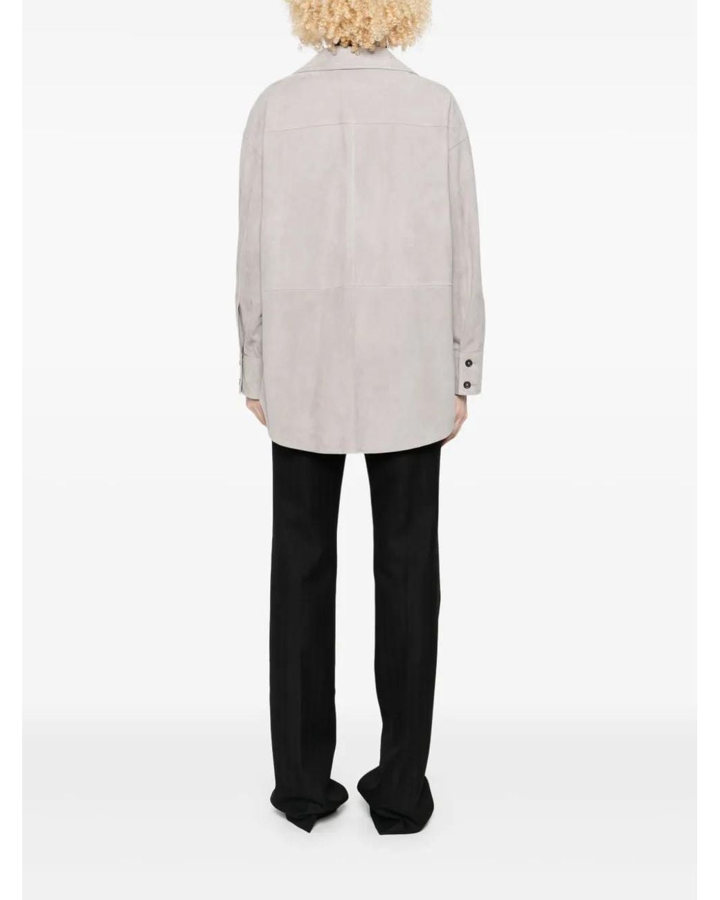 Arma Caterine Button-Down Suède Blouse in het Gray