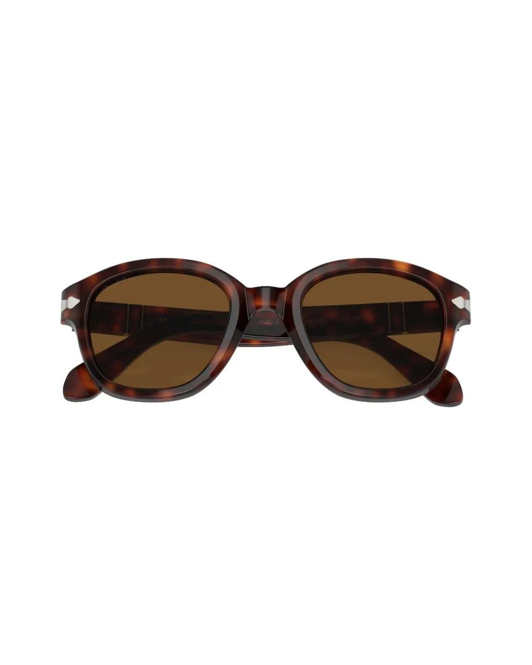 Persol Brown Tortoiseshell Effect Round Frame Sunglasses
