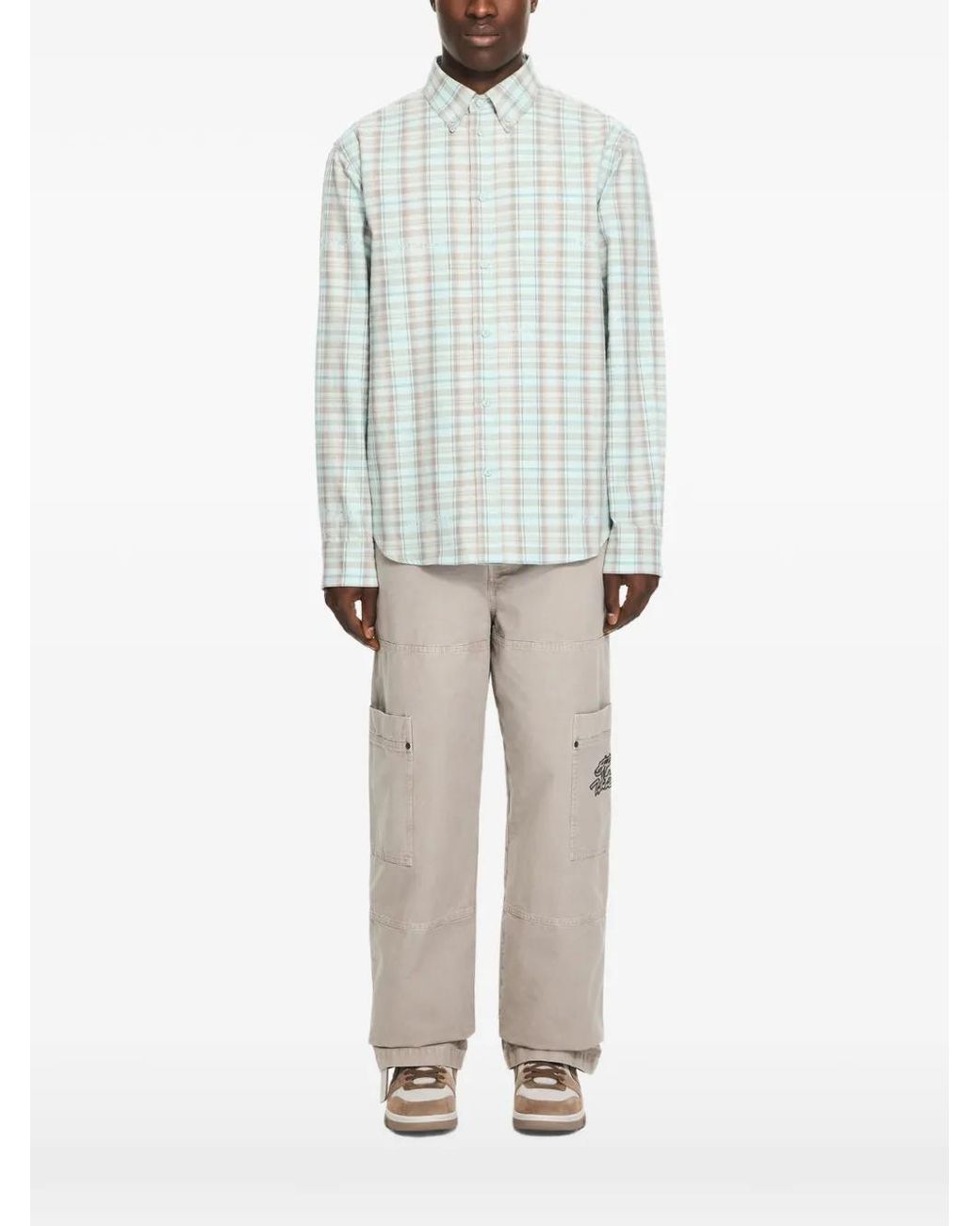 Off-White c/o Virgil Abloh White Marker Check Flannel Regular Shirt for men