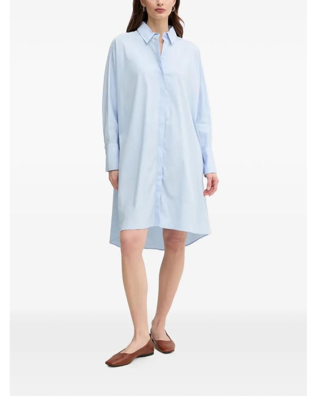 Mos Mosh Blue Collared Asymmetric Shirt Dress