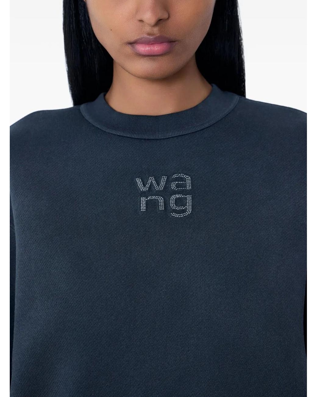 Alexander Wang Blue Embroidered-Logo Sweatshirt