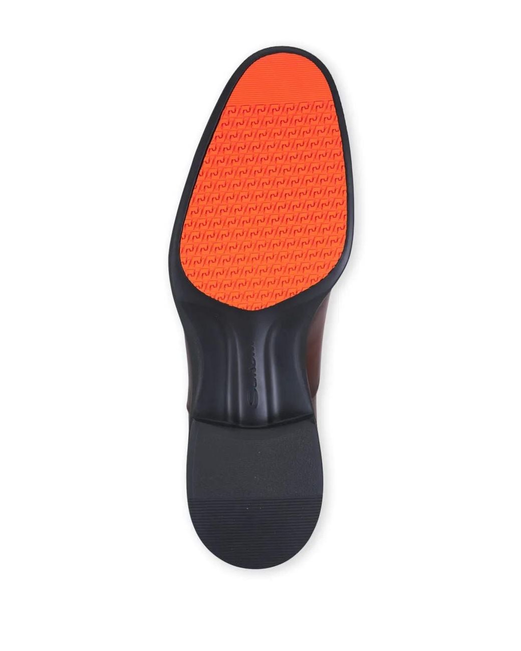 Santoni Brown Leather Oxford Shoes for men