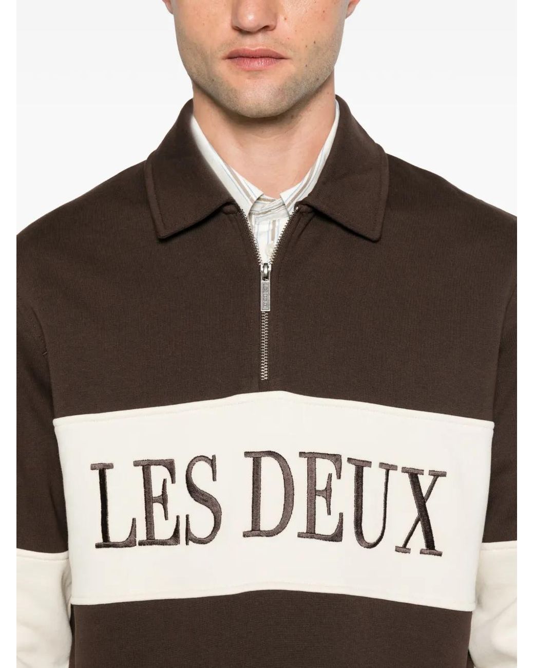 Les Deux Brown Pull À Logo Brodé Et Empiècements for men
