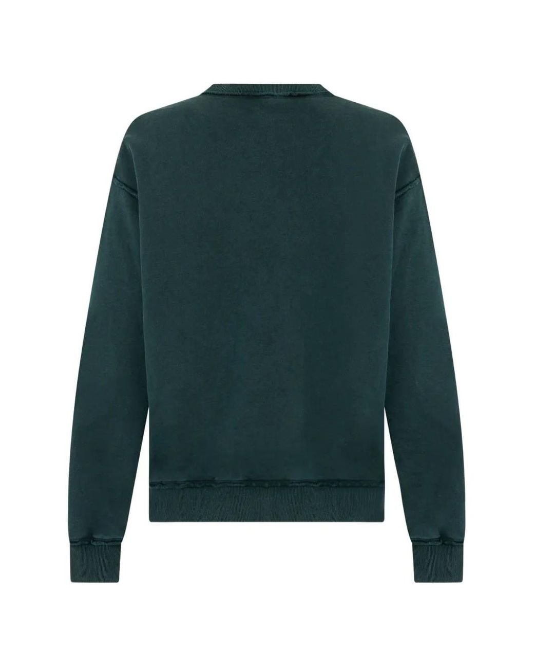 Dolce & Gabbana Green Logo-Patch Raw-Edge Sweatshirt for men