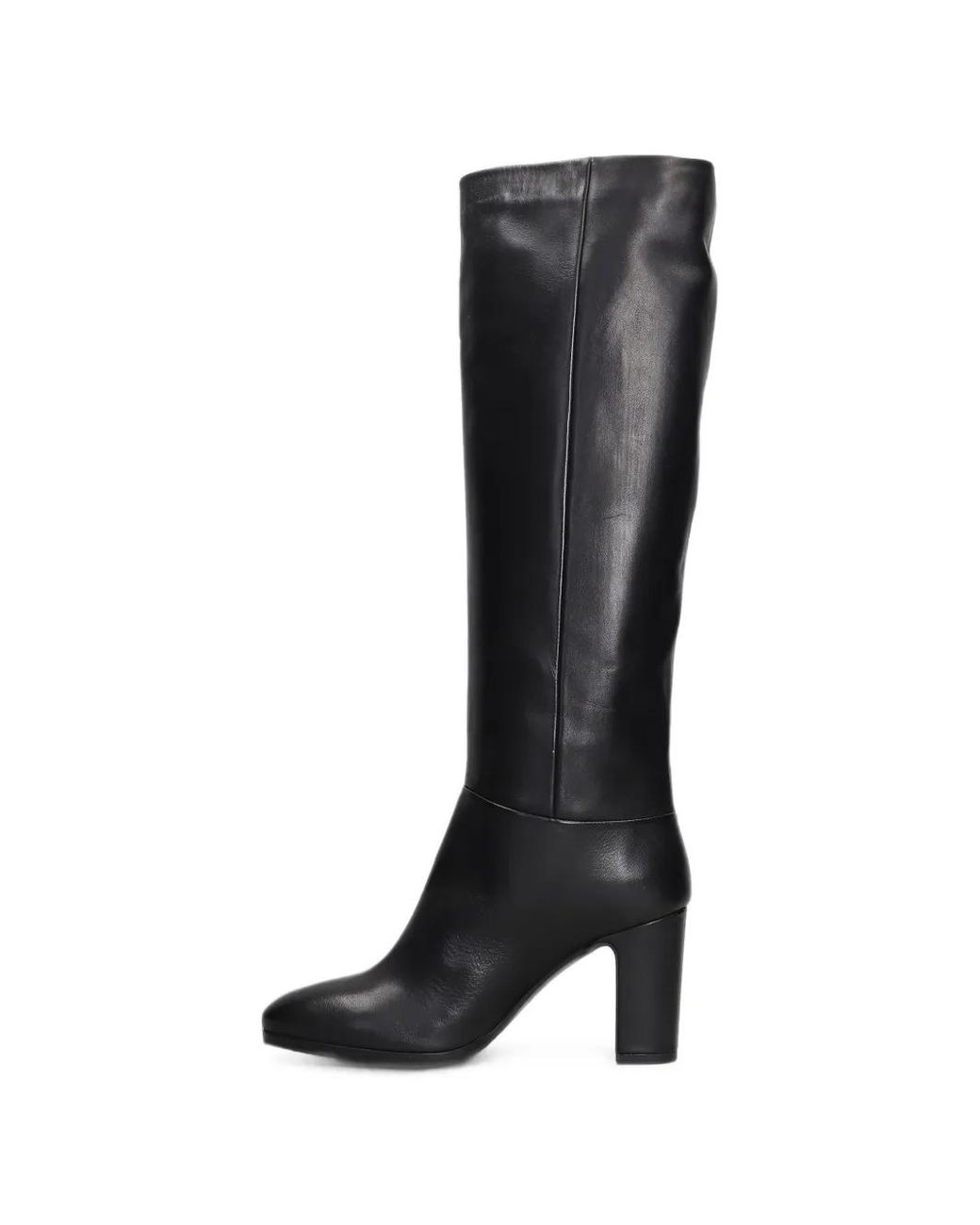 Julie Dee Black Block-Heel Knee-High Boots