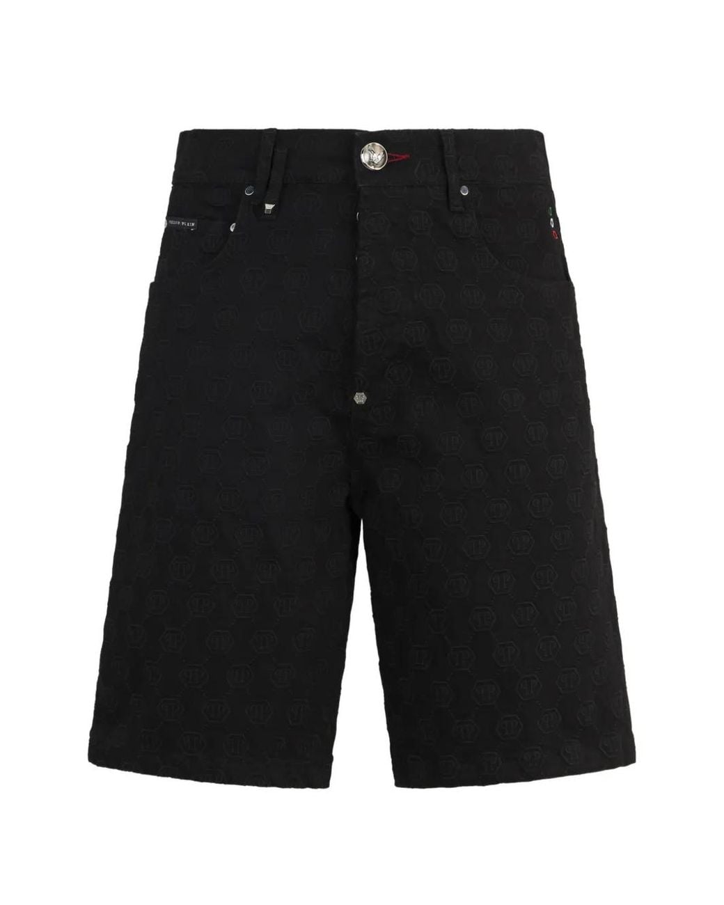 Philipp Plein Black Formentera Fit Shorts Embroidery Monogram for men