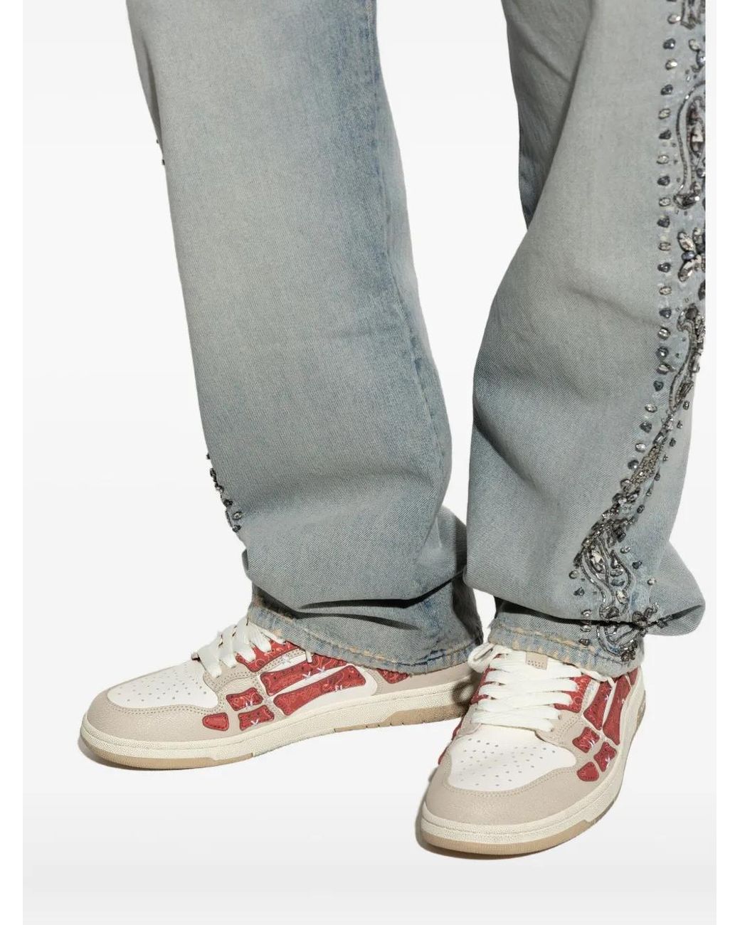 Amiri Pink Bandana Skel Top Low Sports Shoes for men