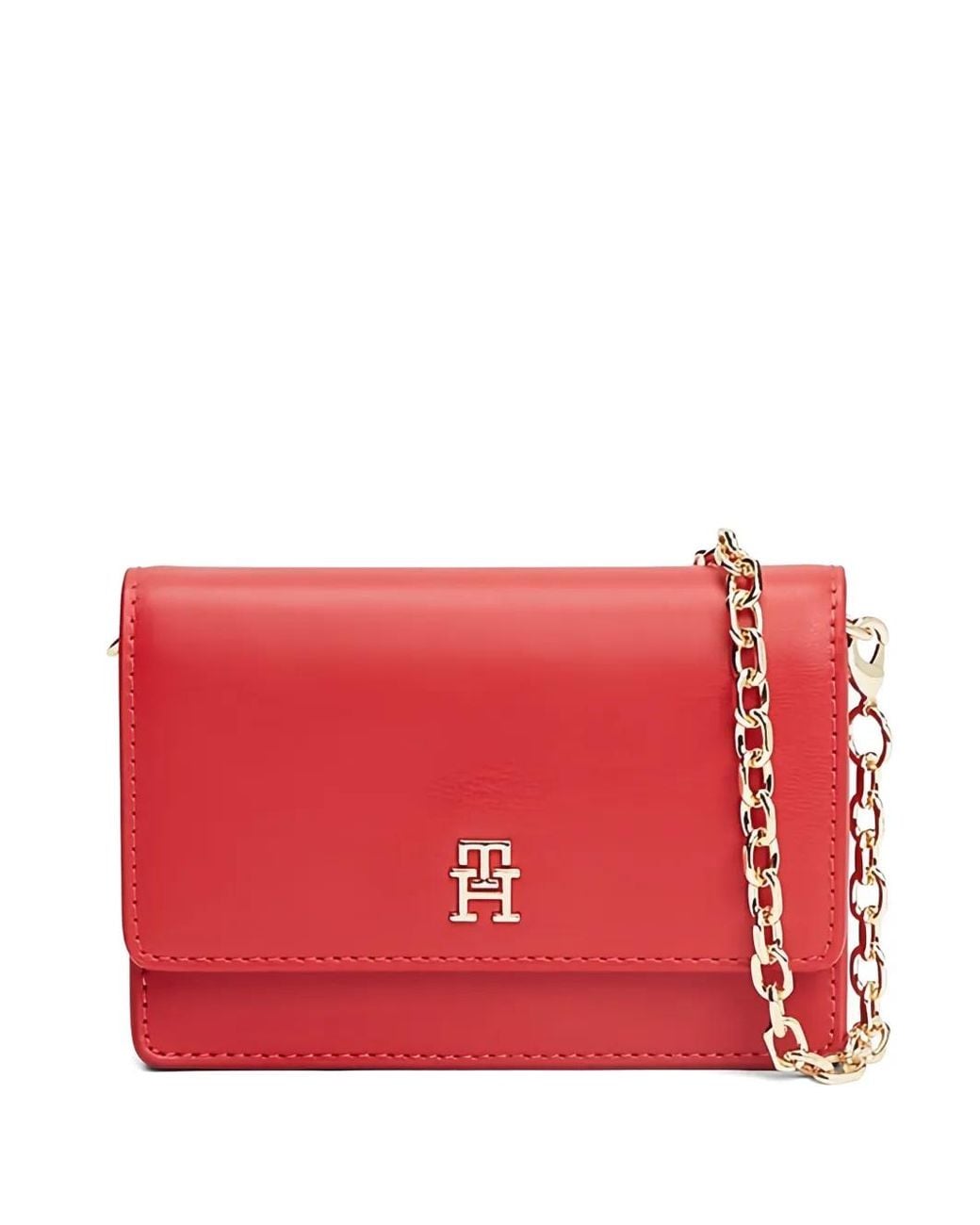 Tommy Hilfiger Red Icon Chain Clutch Bag