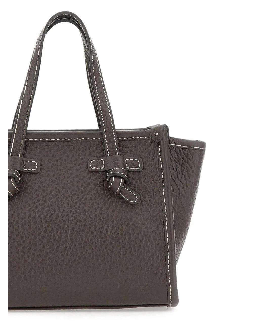 MARCELLA CLUB Gray Leather Tote Bag